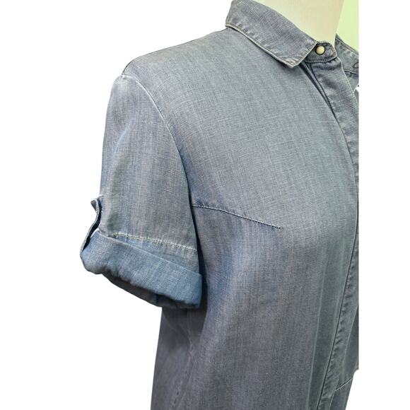 ALLSAINTS Women's Calla Bay Chambray Calla Bay Linen Blend Shirt Dress Beach 4 - Picture 11 of 16